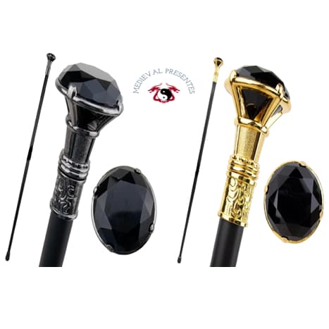 BENGALA DIAMANTE PRETO VIP BLACKTIE LUXO RIGOR FRAQUE ELITE COR ONIX