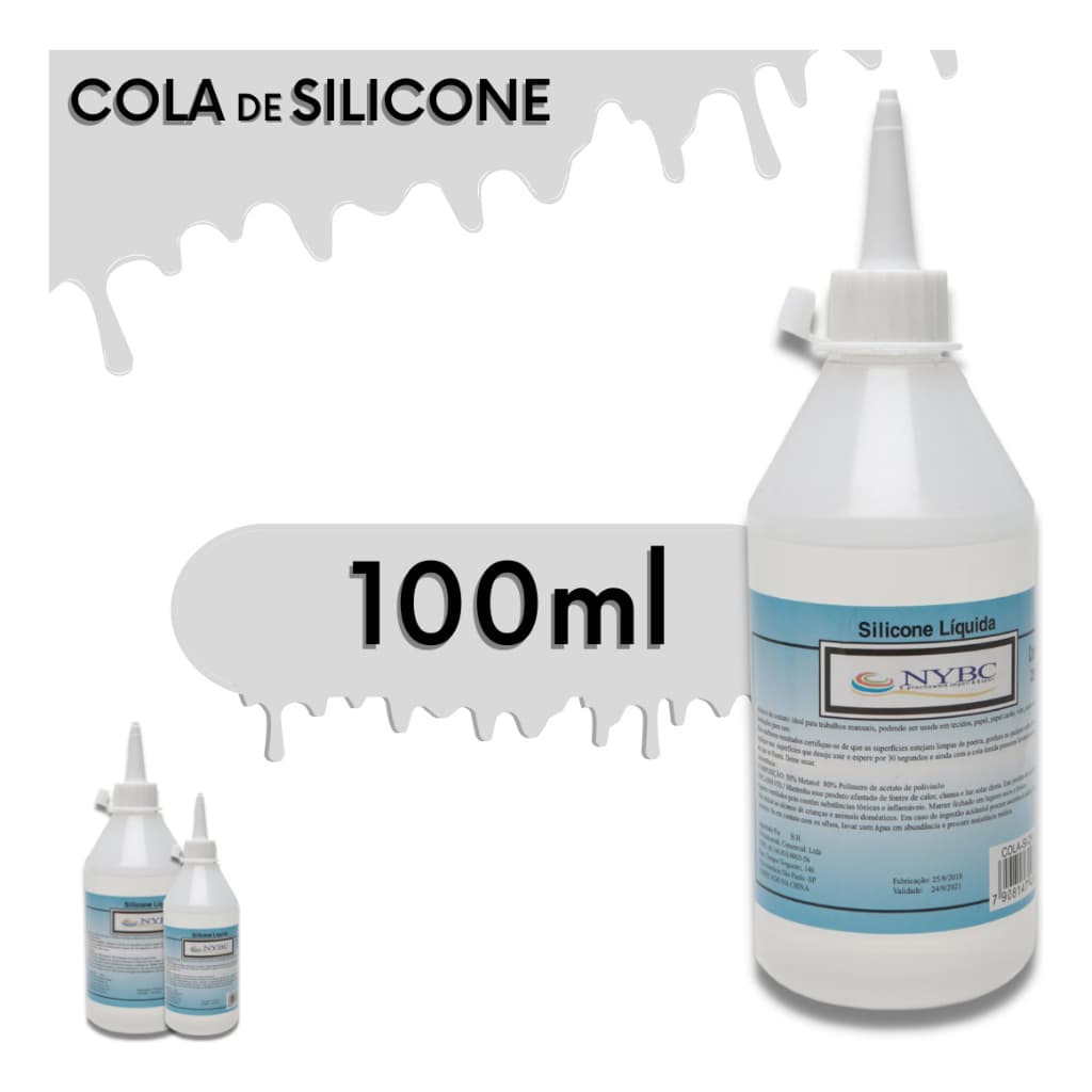 Cola Silicone Líquida NYBC Para Artesanato 100ml Oferta Projetos Escolares Pequenos Reparos