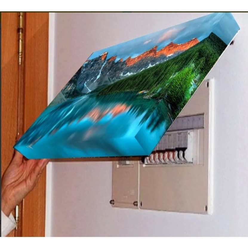 Quadro 44x35 Esconde Cobrir Caixa Luz Energia Montanha