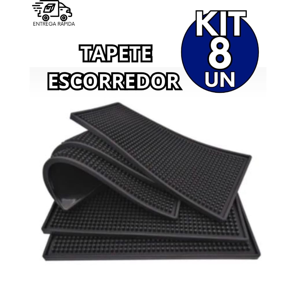 Kit 8 Tapete Escorredor de PVC Cozinha Casa Restaurante Lanchonete Bar Cantina