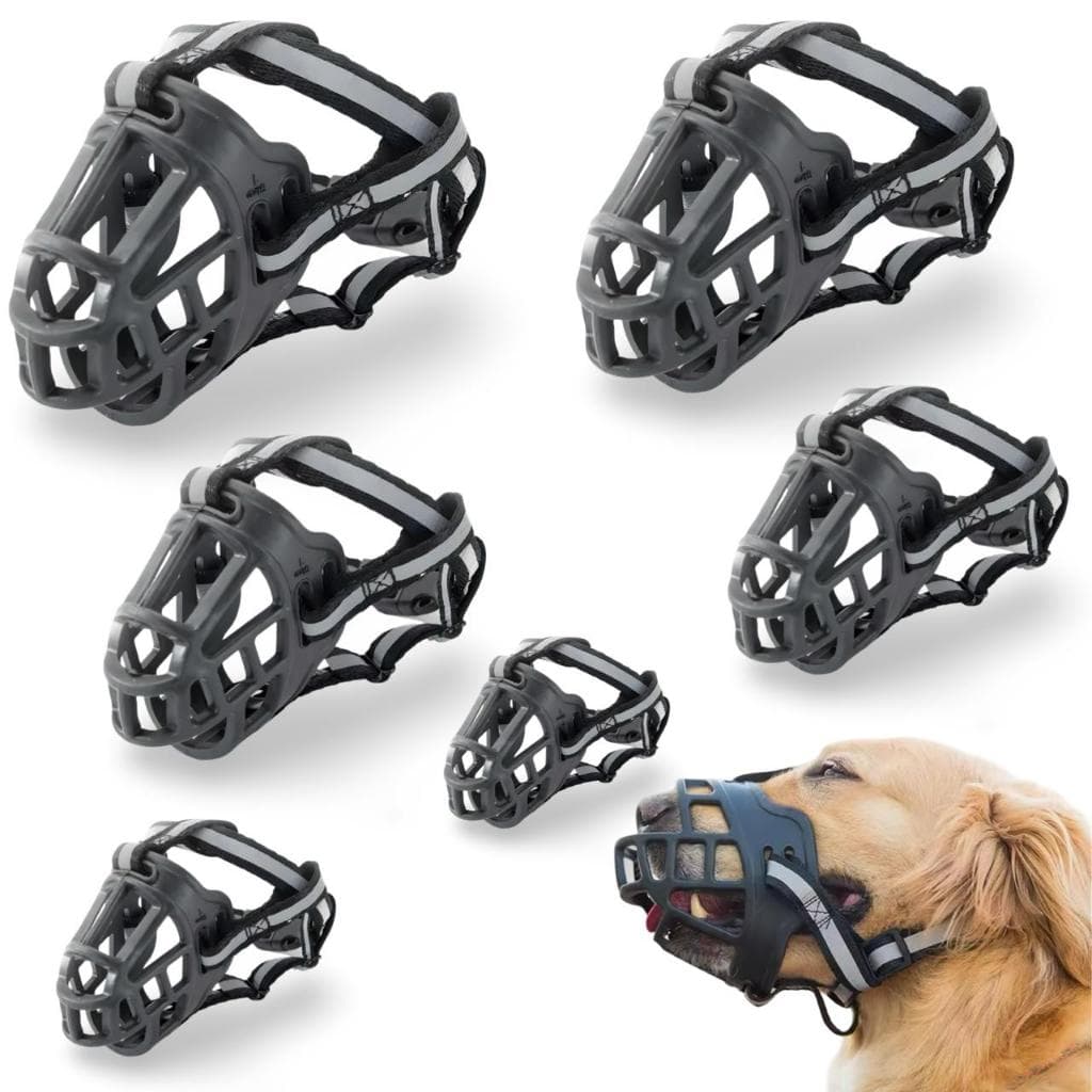 Kit 6 Focinheiras Reforçadas Silicone Ajustável P/ Cachorros