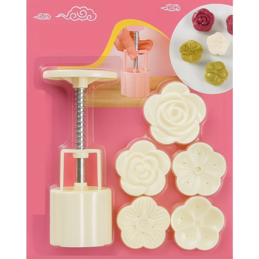 Kit Ejetor de Moldes Florais para Brigadeiro, Biscoito, Massa, Doces Gourmet –  5 Formas Decorativas