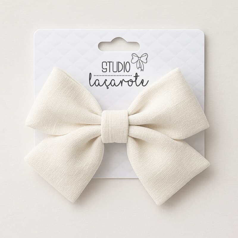 Laço de cabelo em linho premium | Infantil e adulto | Laço para bebe | bico de pato antiderrapante
