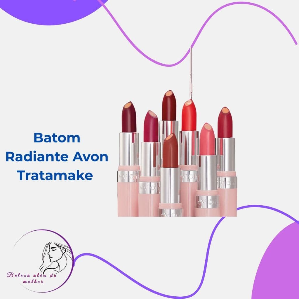 Batom Radiante Avon Tratamake - efeito gloss - colágeno e ácido hialurônico - FPS 30 - cores vivas