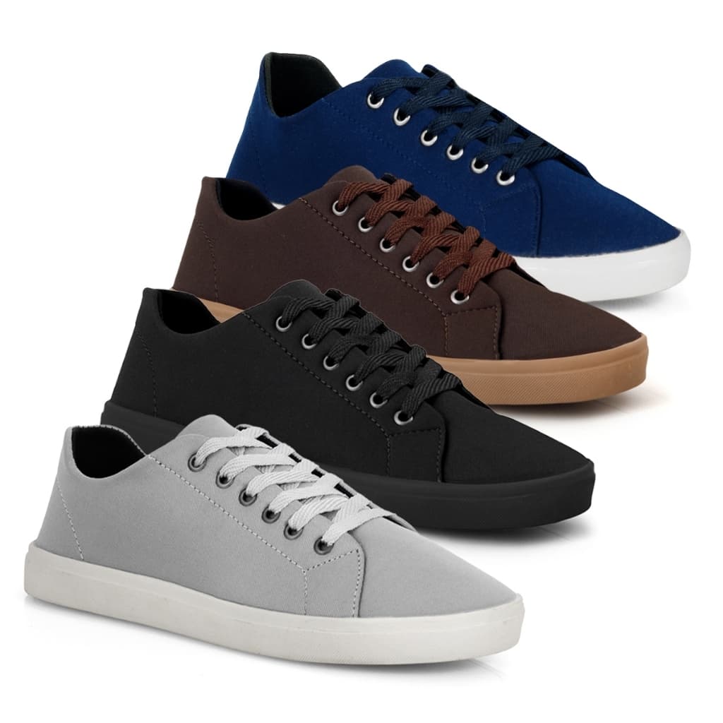 Sapatenis Masculino Kit 4 Pares Tenis Casual Confortavel Leve Macio Versatil Moda Dia a Dia Estilo