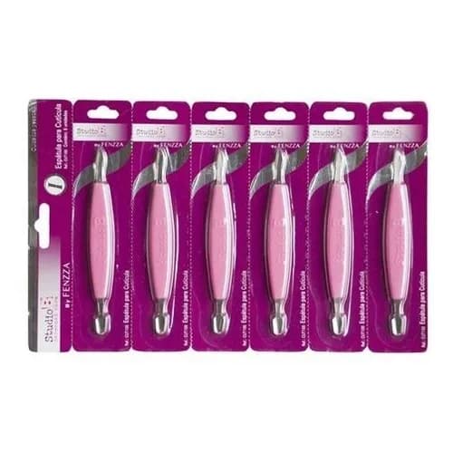 kit 06 Espátulas de inox com cabo de plástico para unhas