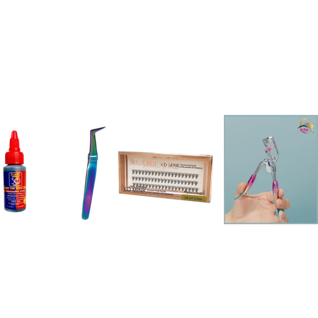 kit curvex cilios+super cola 30ml+pinca+cilios newshow