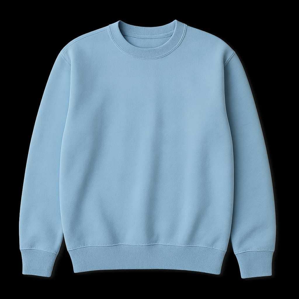 Moletom Unissex Gola Careca Flanelado Azul BEBÊ – Blusa de Frio Masculino e Feminino Inverno