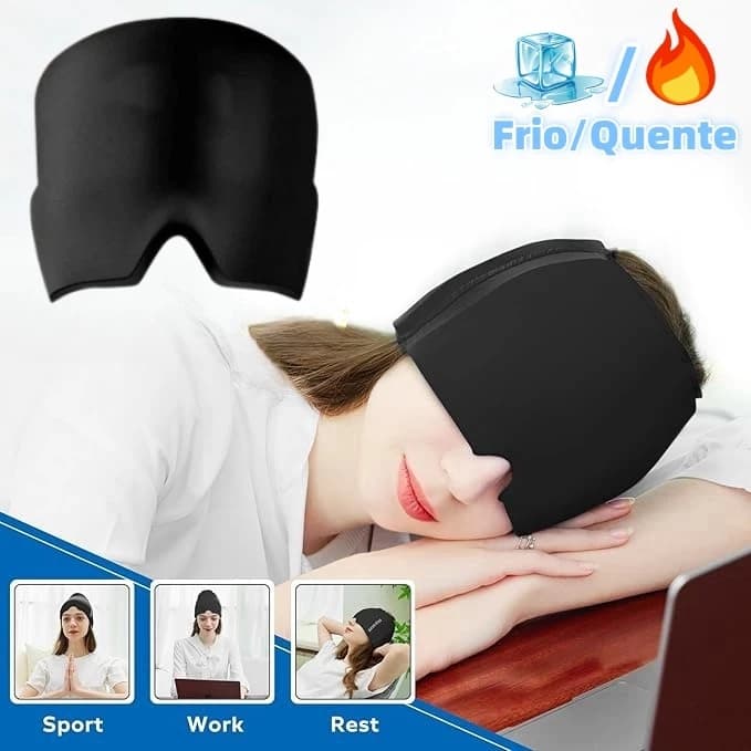 Touca Térmica Gel Alivio Dor De Cabeça Olhos Enxaqueca Fria