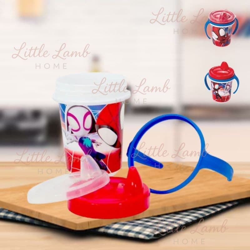 Copo caneca trio treinamento Spidey e seus amigos com tampa antivazamento - plasútil