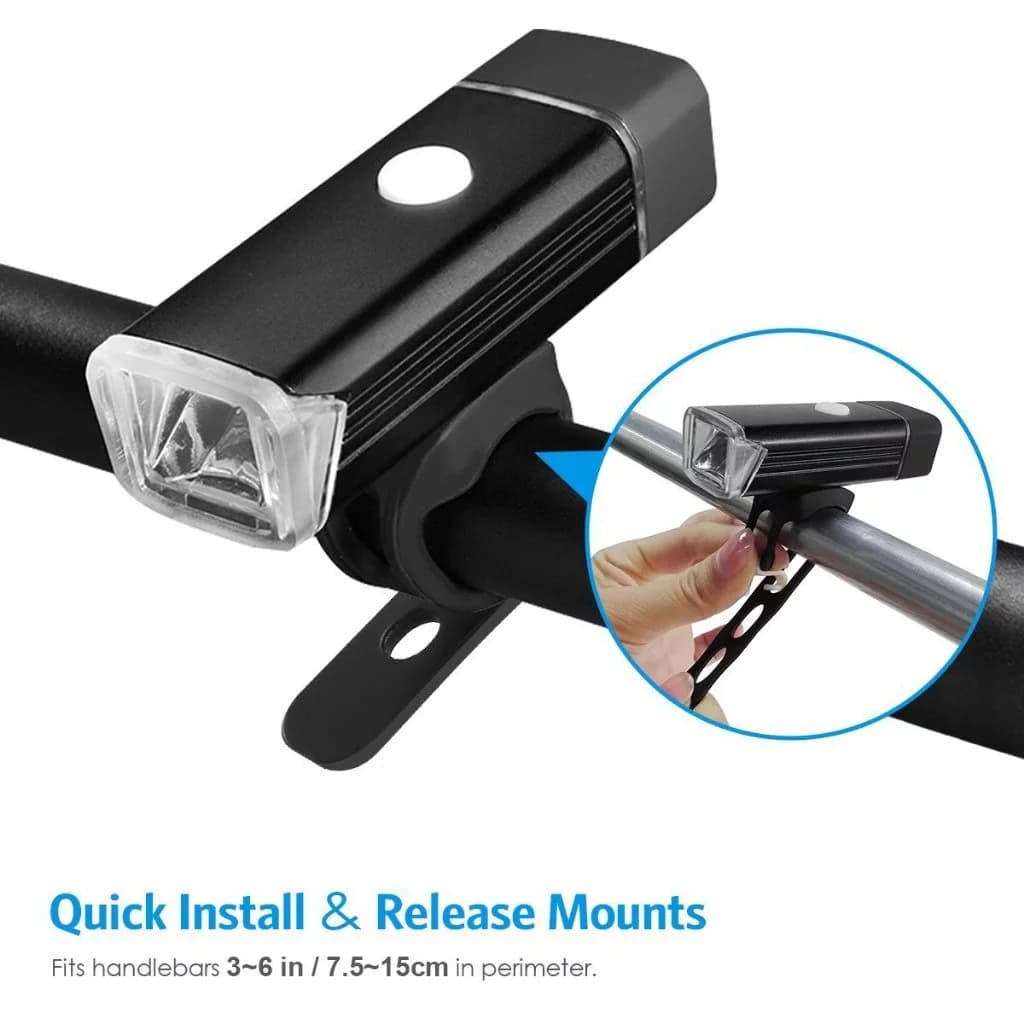 Farol de bicicleta LED com bateria recarregável USB HX-1082