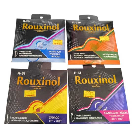 Encordoamento Rouxinol Palheta Aço R-20/ R-53b/ R-51/ E-51 Violão