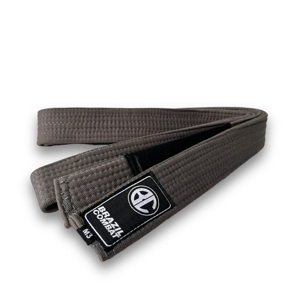 Faixa Cinza Lisa Brazil Combat BJJ Jiu Jitsu Ponta Preta