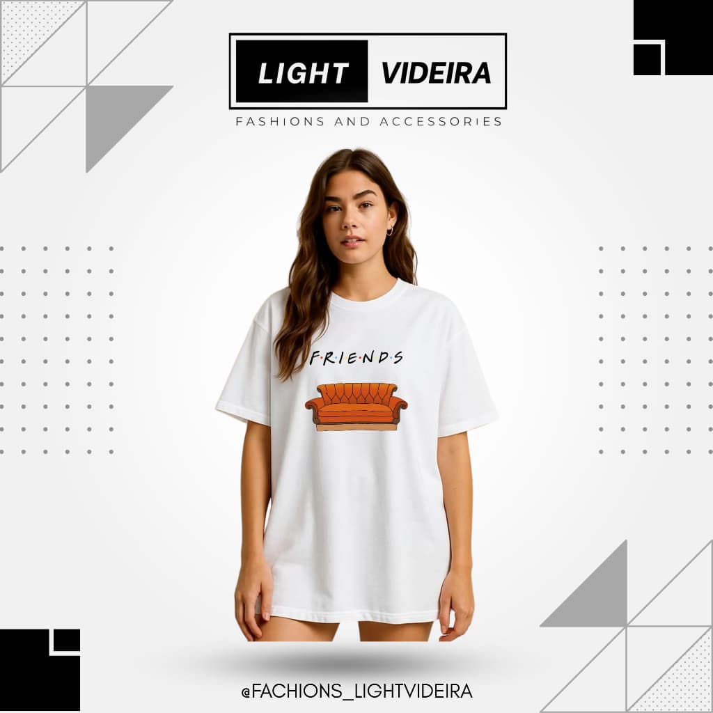 Camiseta Friends Oversized Suedine Unissex – Camisa Estampada Série Friends, Geek, Casual