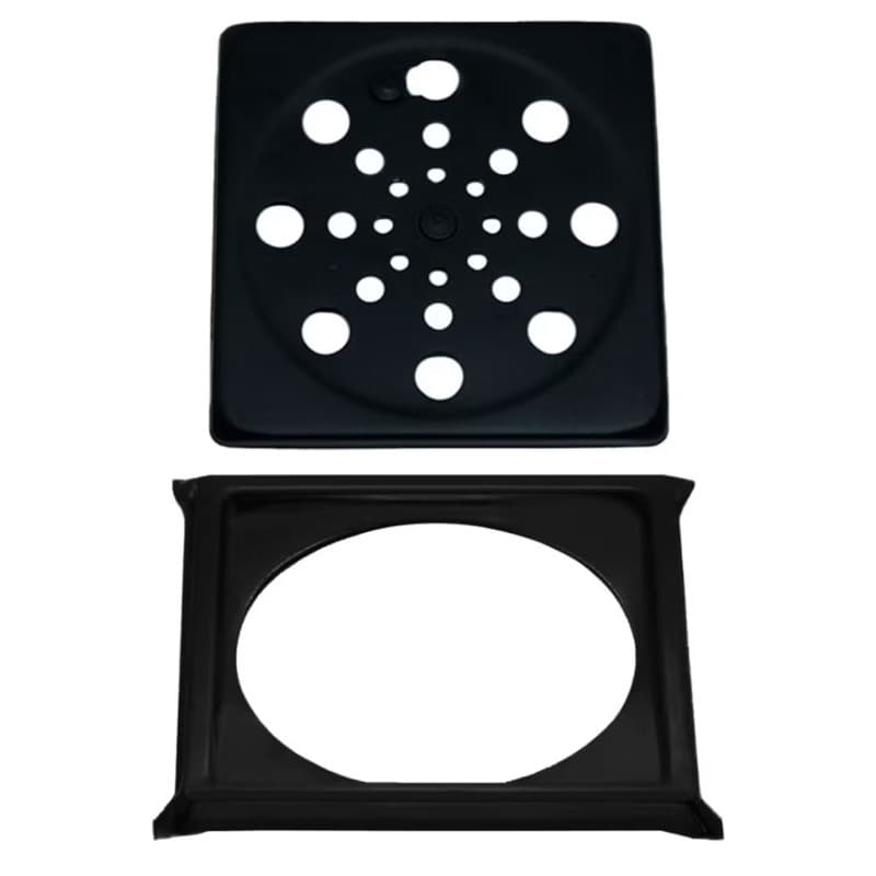 Ralo Grelha Inox Preto com Caixilho 15x15