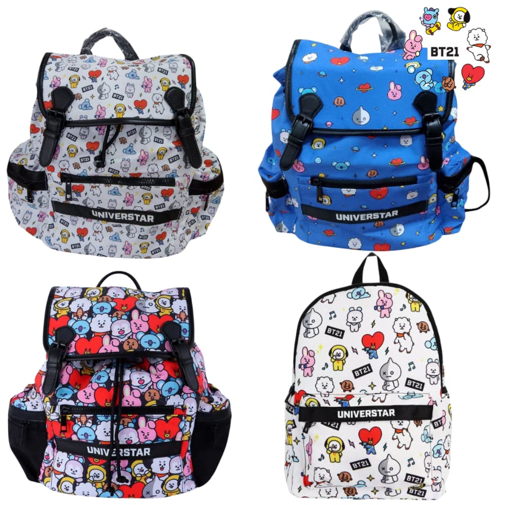 Mochila de Costas Personagens BT21 Diversos Modelos BTS K-pop