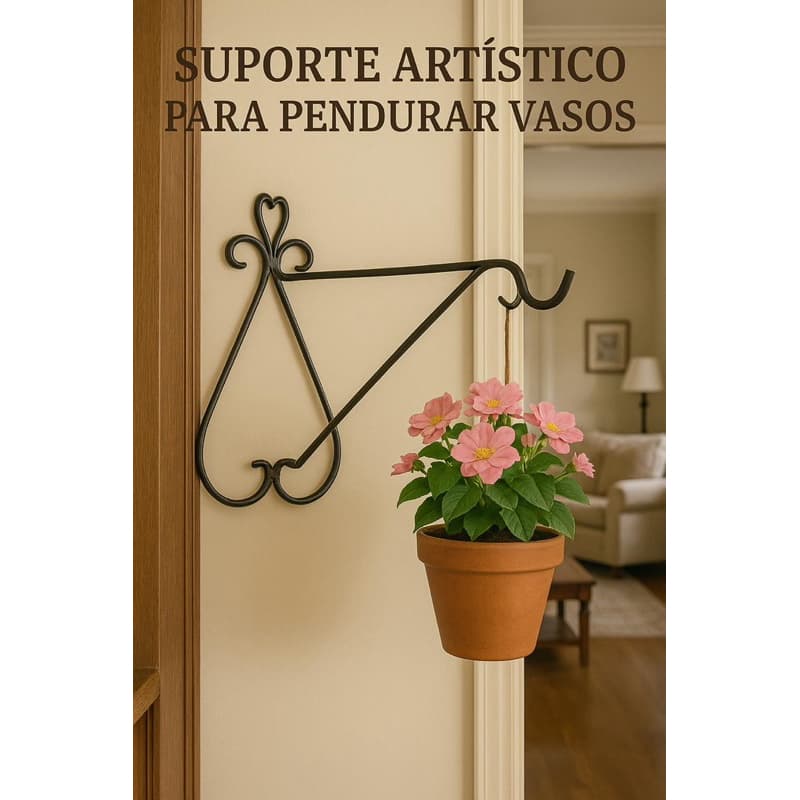 Suporte 25 cm Artístico Pendurar Xaxim, plantas, vasos de Flores não enferruja.