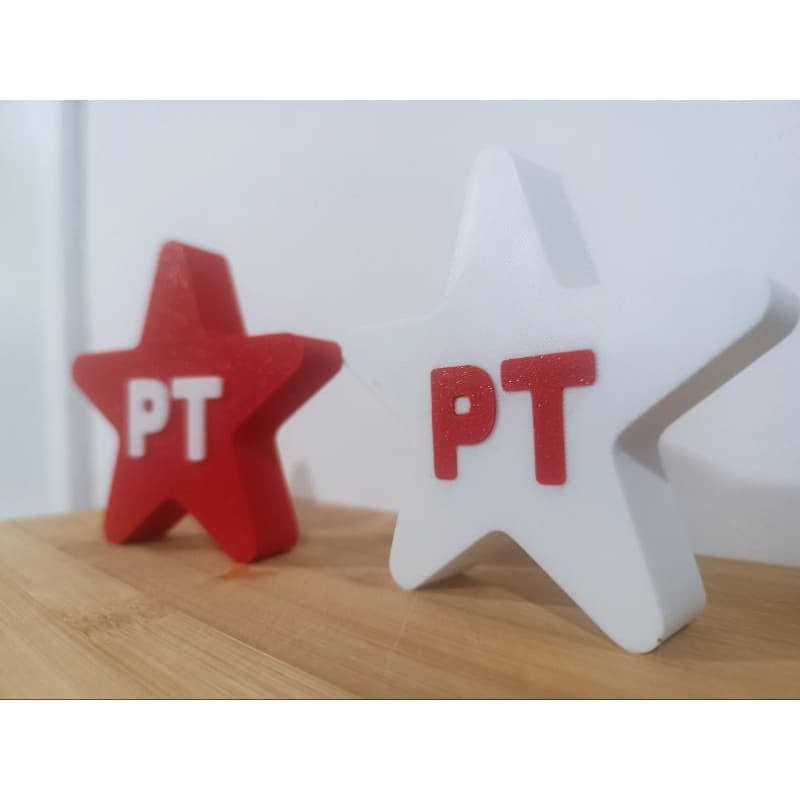 Enfeite de Mesa Estrela Símbolo Partido dos Trabalhadores