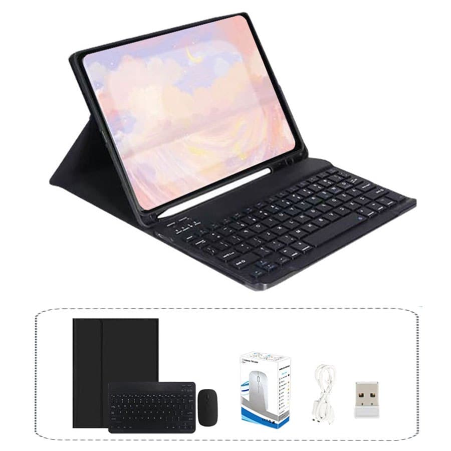 PulseOne Capa + teclado quadrado ABNT2 + mouse sem fio para  iPad 11ª A16/10ª/9ª /Air3/Pro10.5, Air11/Air6/iPad Pro 11