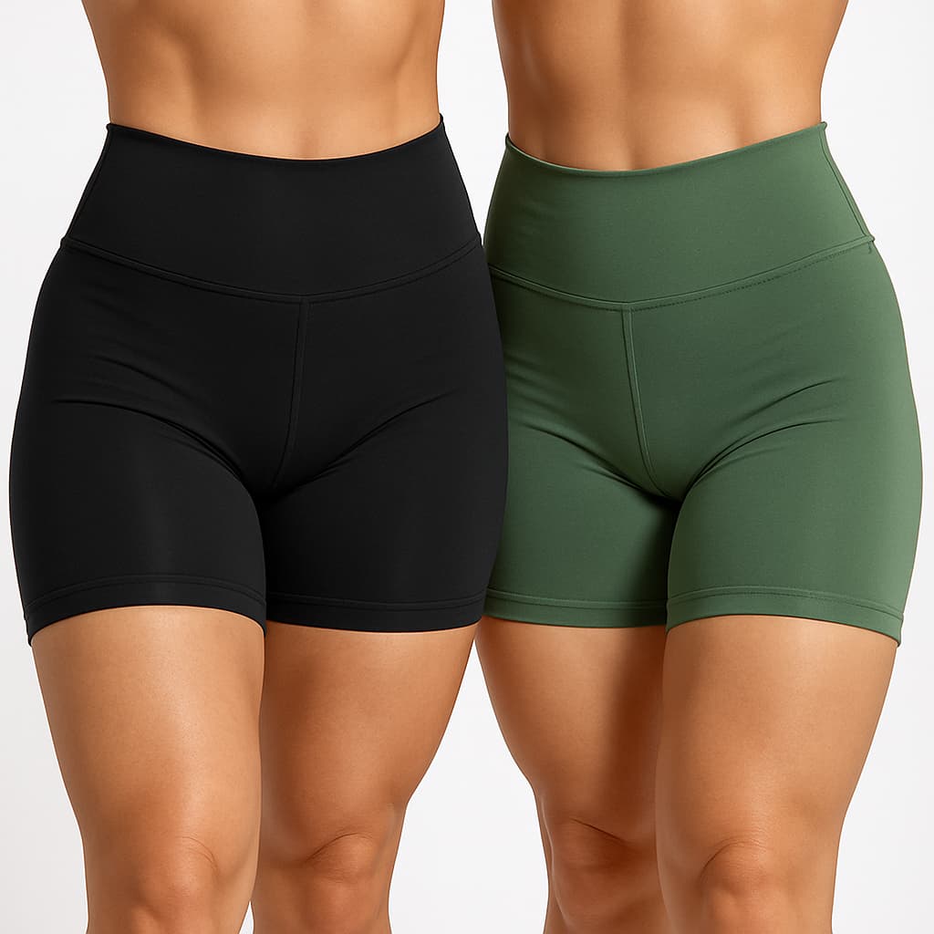 Kit Short De Academia Bermuda 2 Shortinho Feminino Meia Coxa Legging Suplex Feminino Academia