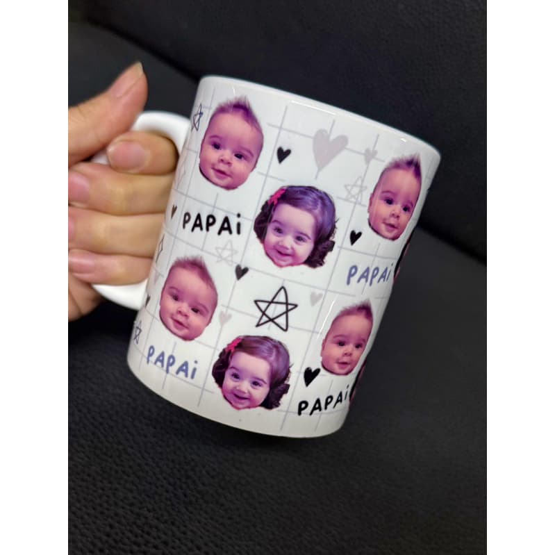 Caneca Papai - rostinhos personalizados - caneca personalizada