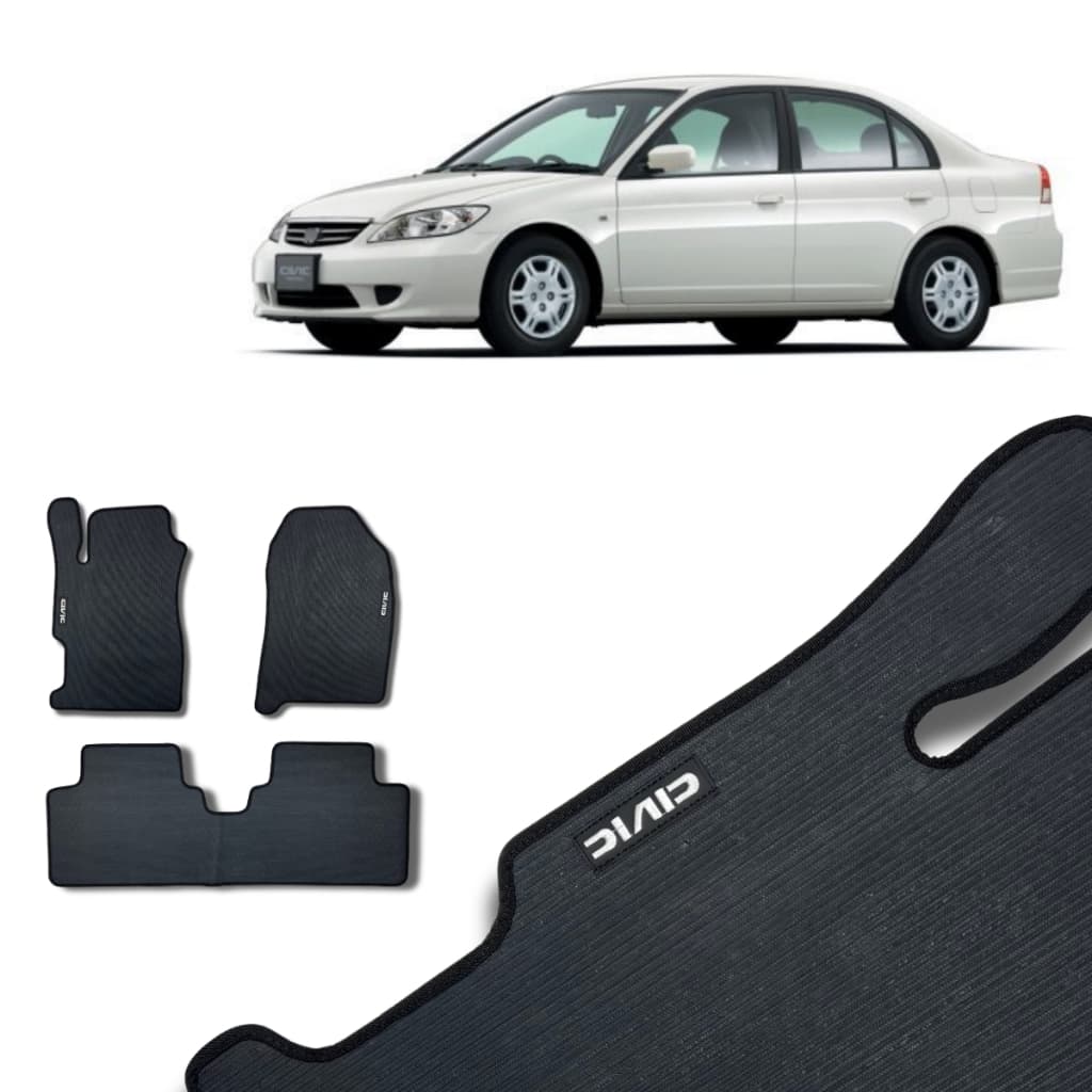 Tapete Carro Civic Borracha 2001 a 2006 Com Traseiro Inteiriço Impermeável Sem Odor Pronta Entrega Promoção