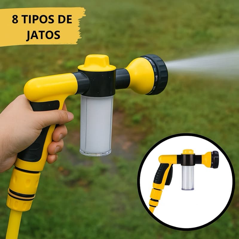 Esguicho Bocal De Mangueira Regar Jardim Pistola Spray Água Alta Pressão Bico Limpeza