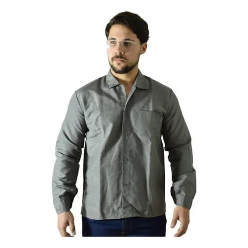 Camisa Masculino Cinza Claro Confortável Casual Trabalho Trabalho Pesado Resistente Duravel