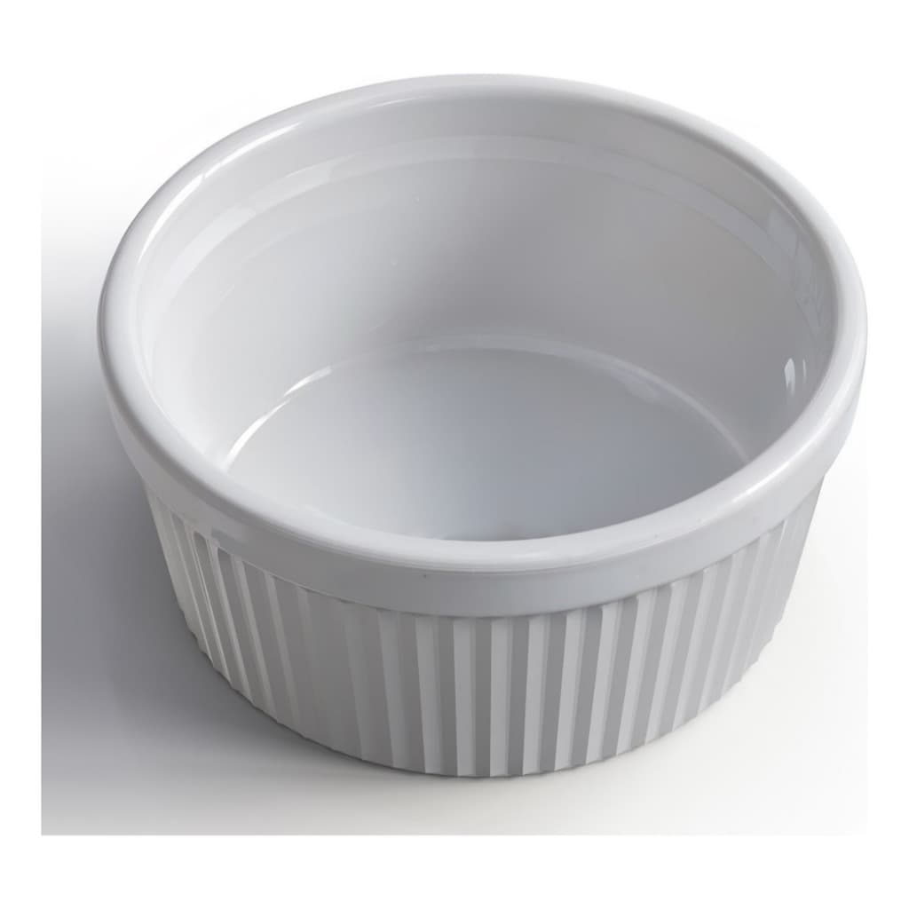 Kit 24 Ramekin 150ml Porcelana Branca Canelada Molhos Finger Foods