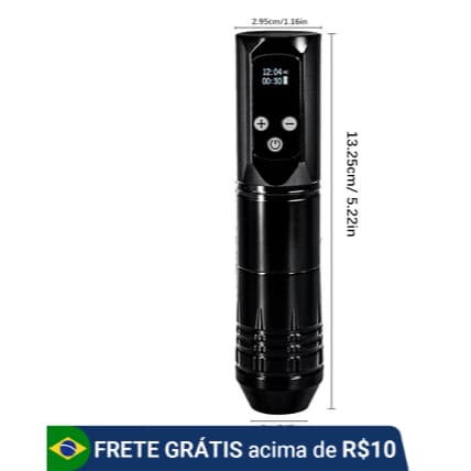 Maquina Pen Tatuagem com Bateria Integrada OZER KVM Snake 10000RPM 4,0mm Curso