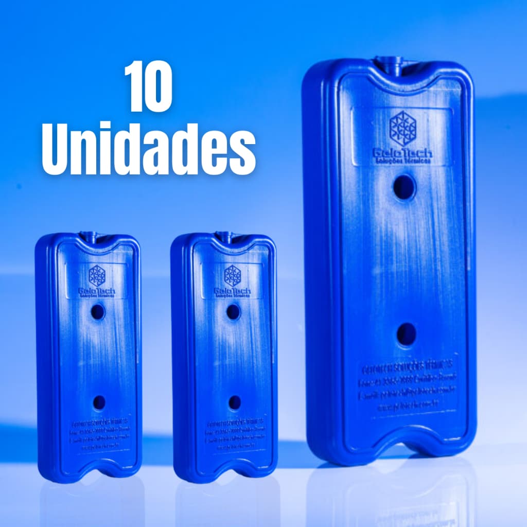 Kit 10 Gelo Reutilizável Artificial Gel 1000ml Cooler Bebidas - Gelo de 1 Litro