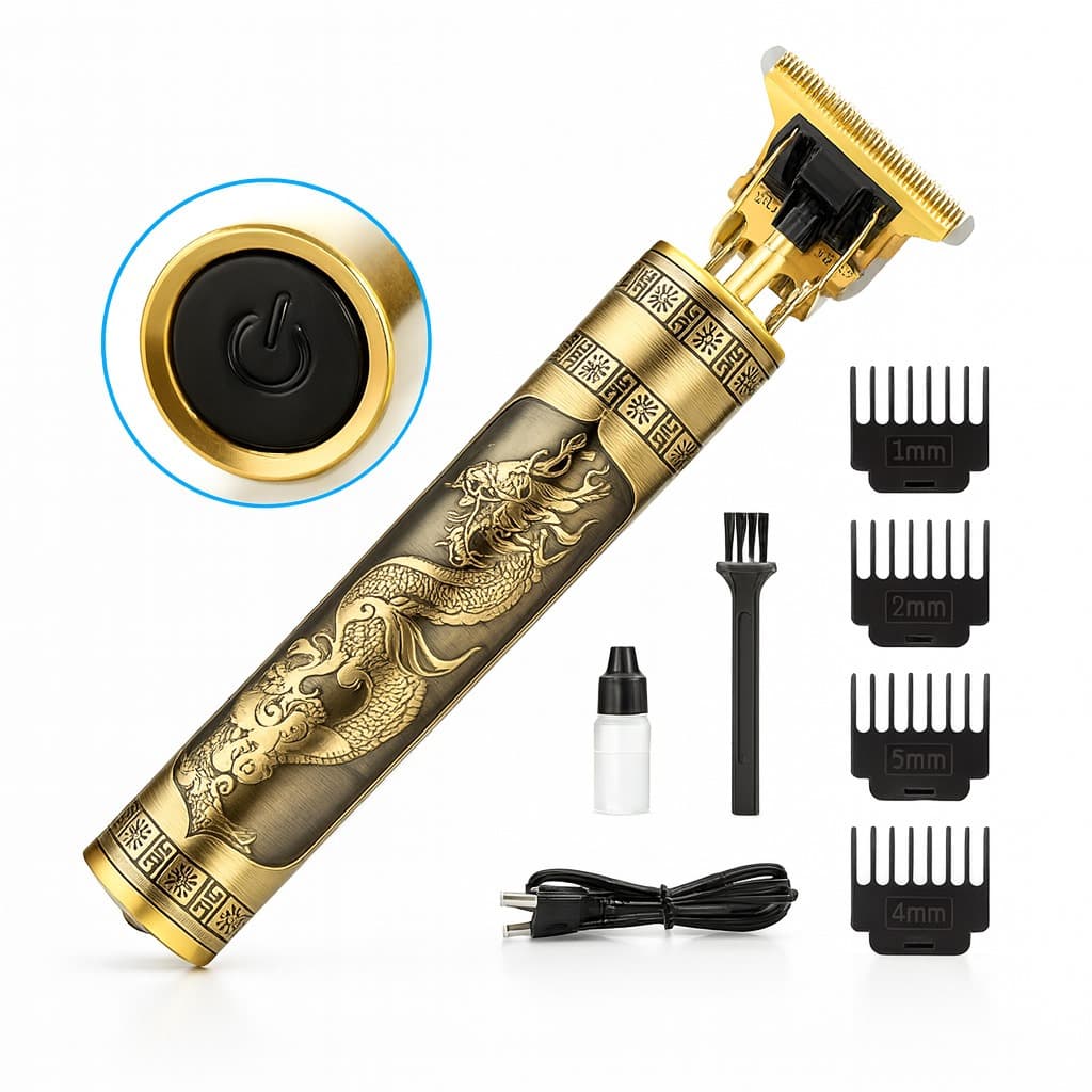 Máquina de Cortar Cabelo e Barba Profissional Sem Fio - Aparador Portátil Recarregável