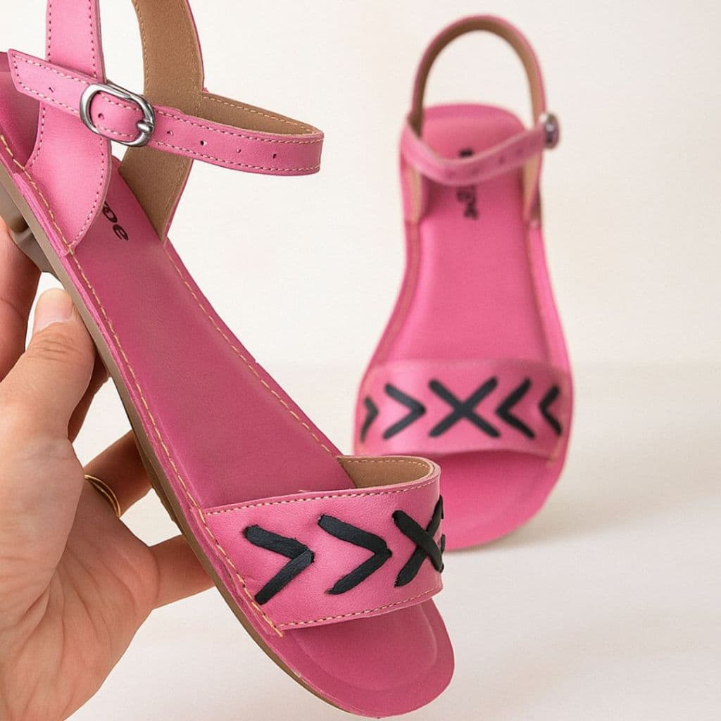 Sandália Feminina Rasteira Couro Legitimo Casual Confort Retro