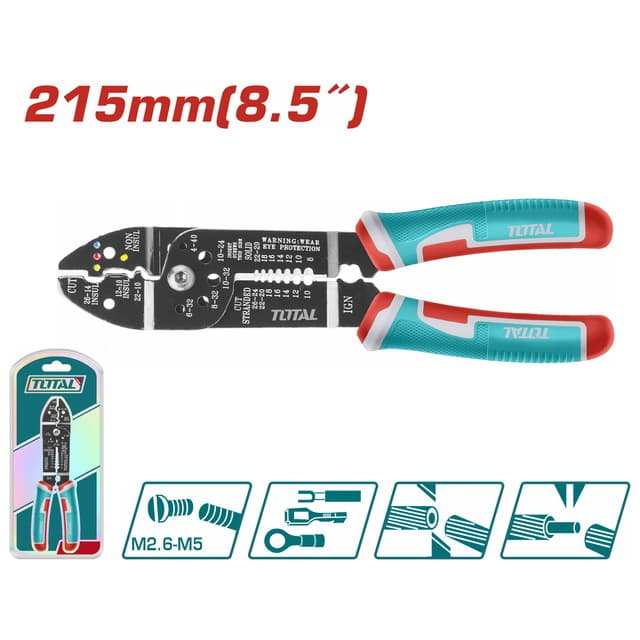 ALICATE DESENCAPADOR DE FIOS 215 mm (8.5") - TOTAL TOOLS