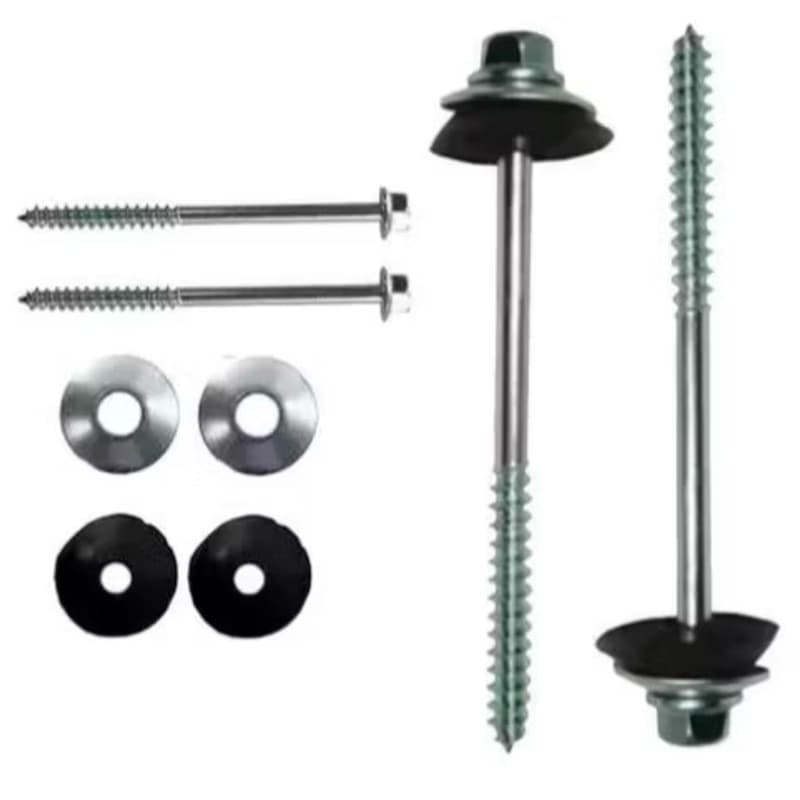 50 peças Parafuso para Telha Brasilit 5/16x110mm Telhado Metálica Autoatarraxante Galvanizado Sextavado Telheiro