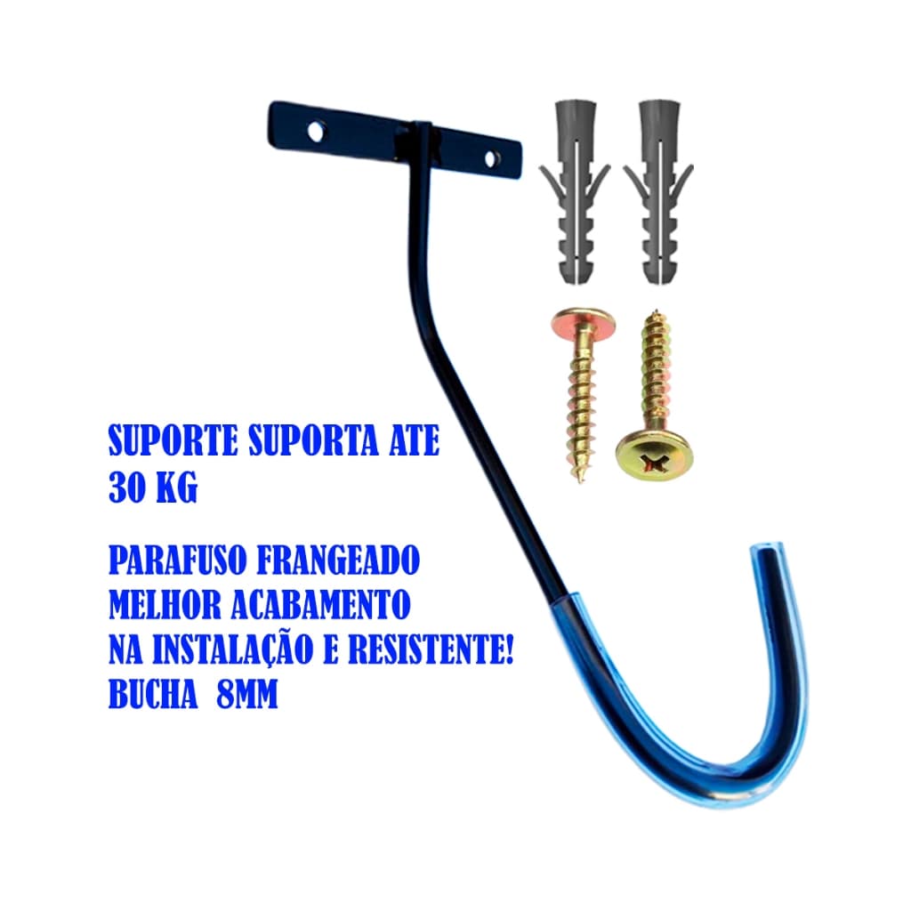 Kit 2 Suporte Parede Pendurar Bicicleta Bike Vertical Acompanha Bucha e Parafuso 8mm