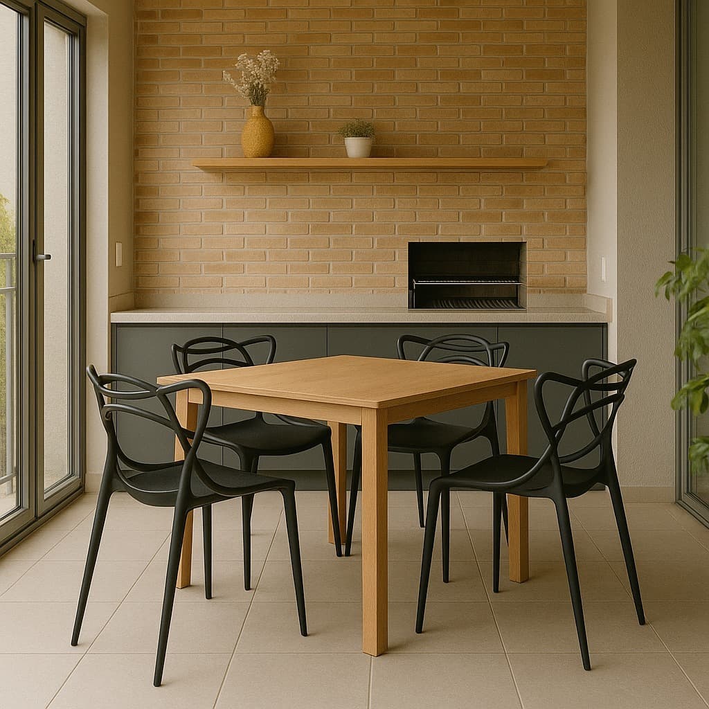 Conjunto 4 Cadeiras Allegra em Polipropileno Empilháveis para Área Gourmet e Jardim - Seat&co