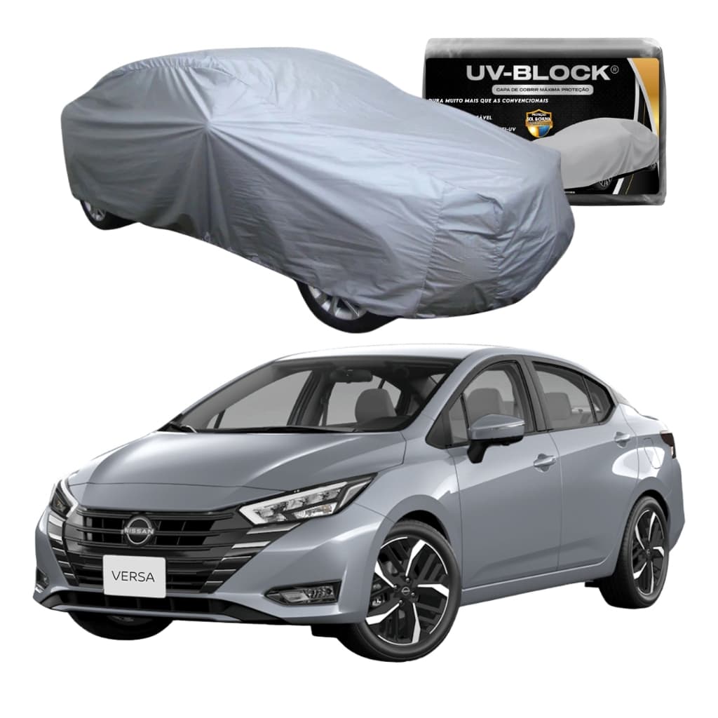 Capa Cobrir Carro Modelo Nissan Versa Lona Veículo Impermeável Protege Sol Chuva e Poeira UV BLOCK