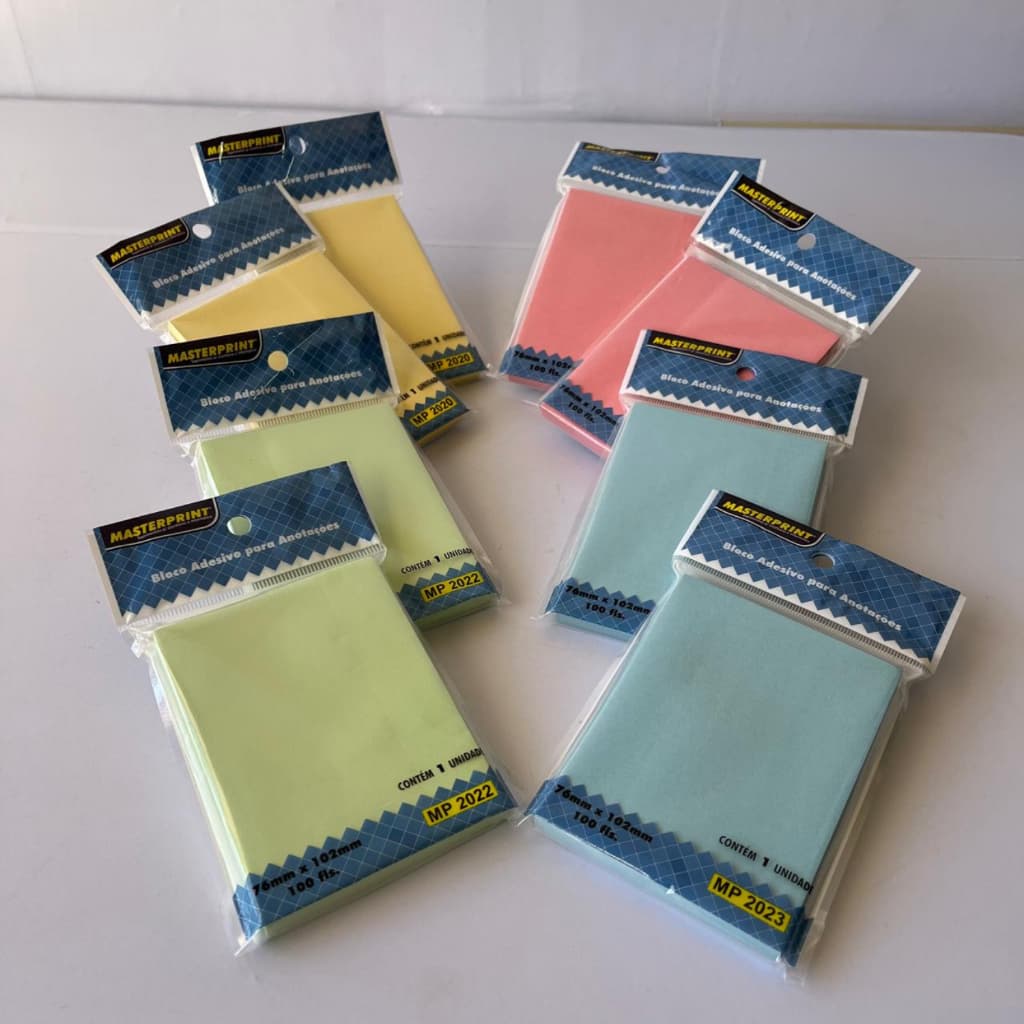 Bloco Adesivo Organizador Post it Colorido Para Anotacoes 76x102 Masterprint