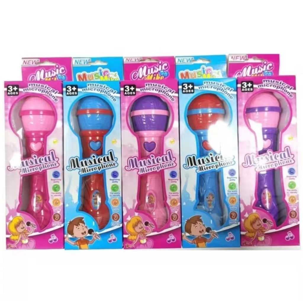 Brinquedo Microfone Infantil Sai a Voz e Musical Para Meninas e Meninos