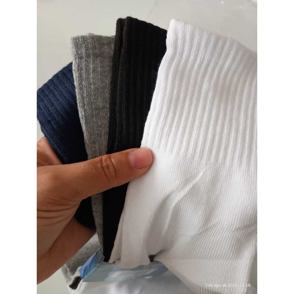 Kit de 1 a 12 Pares de Meias Cano Médio Algodão – Tamanho Único 35 ao 42 Confortáveis