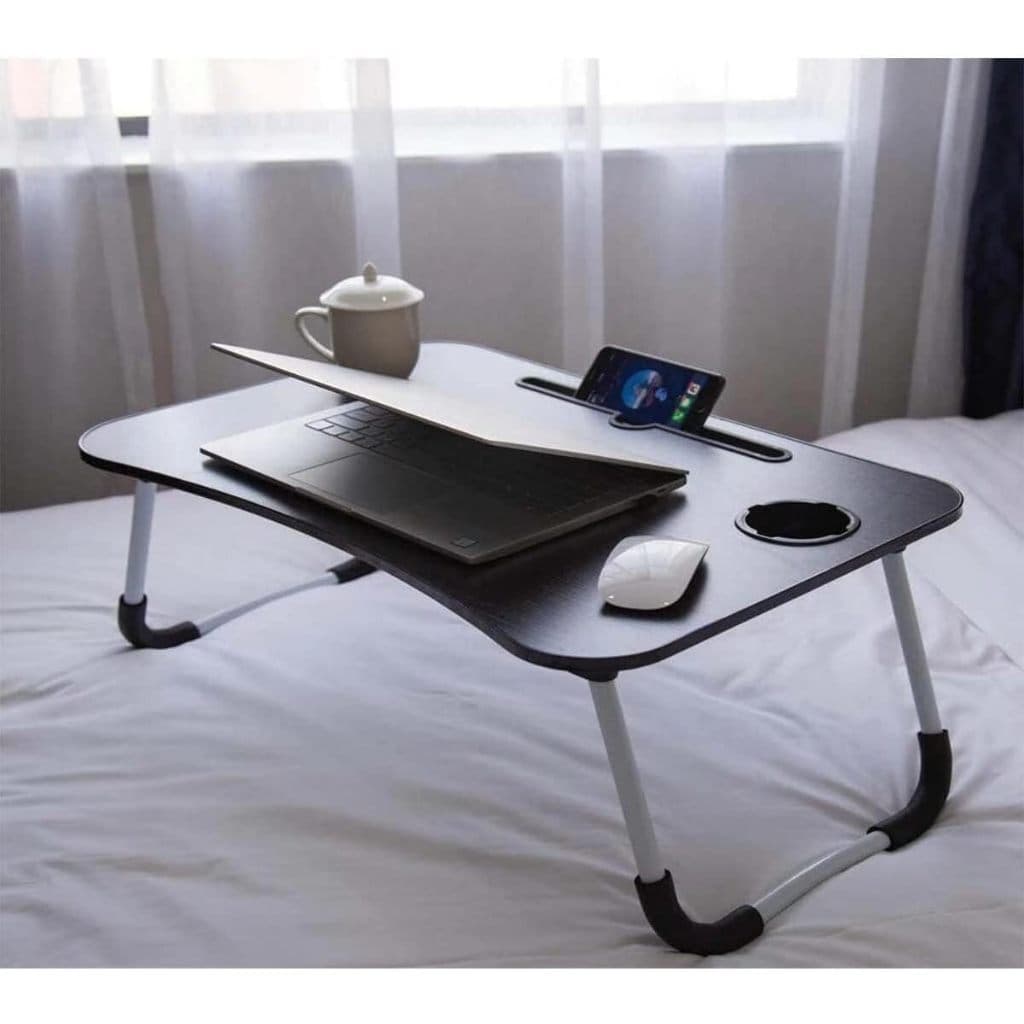 Mesa Portátil Ajustável Notebook Suporte Dobrável Porta Copo Tablet Multifuncional Compacta Conforto