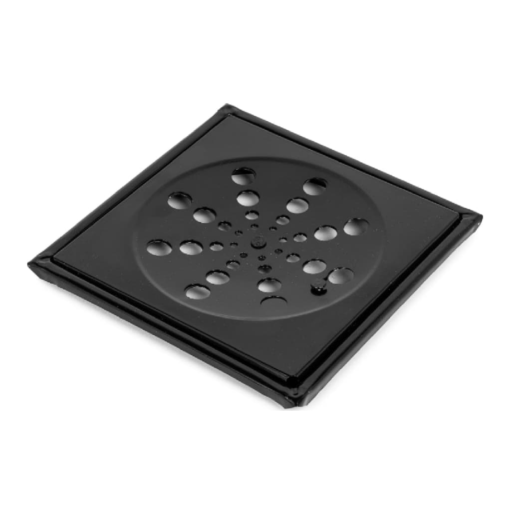 Ralo 15x15 Quadrado Preto ABS Banheiro Ralo