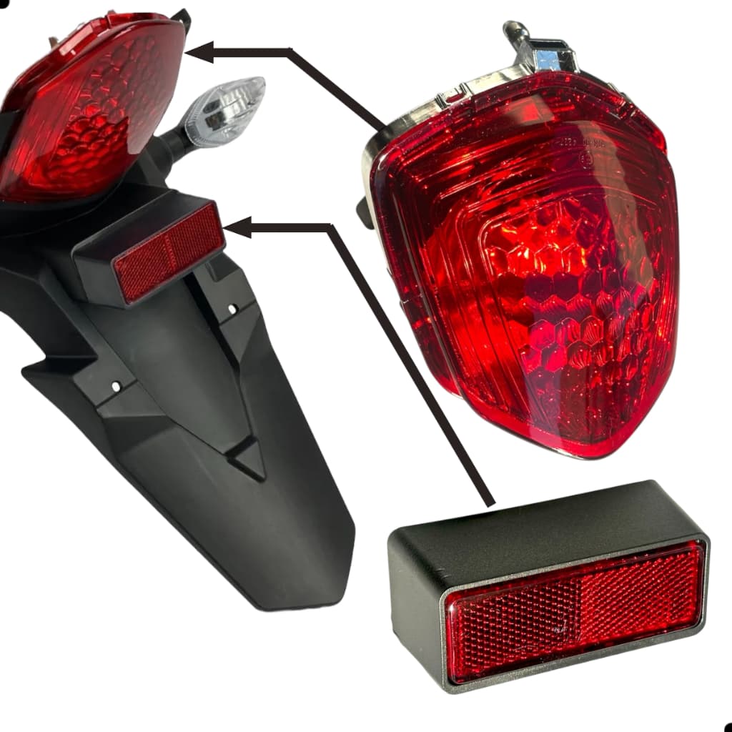 Lanterna Traseira Completa CG Titan Fan Start 125 150 160 com Olho de Gato e Luz de Placa