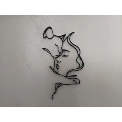 Felino Gato Amor está no ar decoração de parede 3D