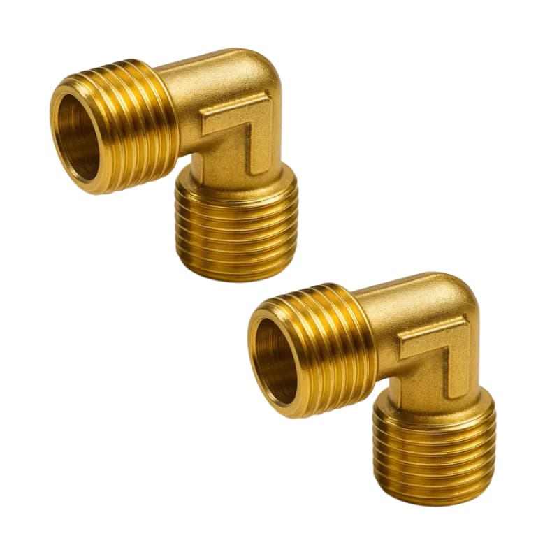 2 Cotovelos Latão 3/8X3/8 para Motocompressores Chiaperini Schulz