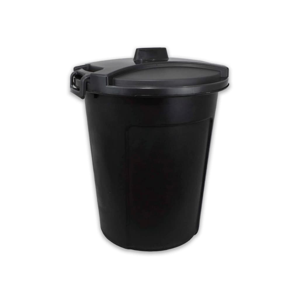 Cesto Organizador Lixeira com Tampa 60 Litros - Cor Preto