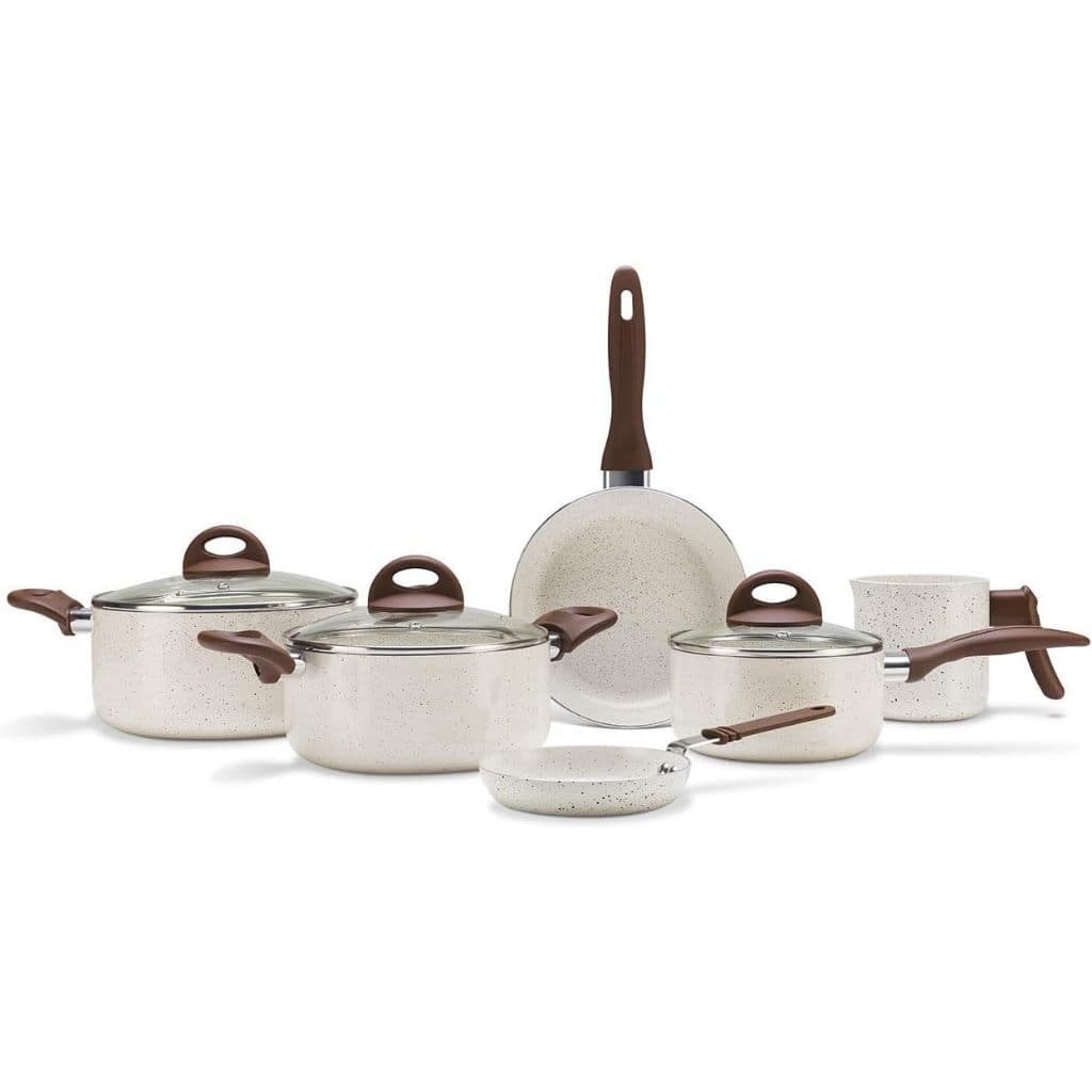 Jogo de Panelas Brinox Smart Ceramic Life 6 Peças Vanilla Antiaderente Fogão Gás Elétrico