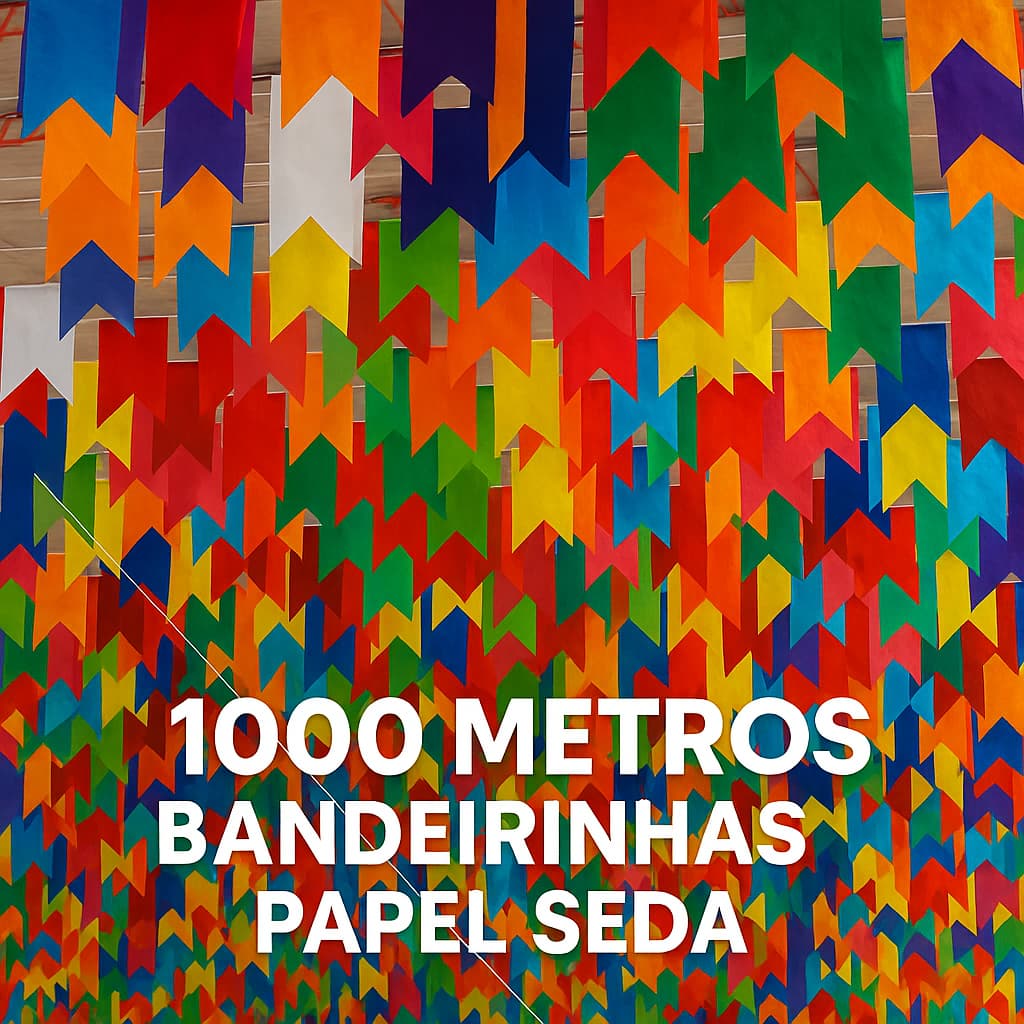 Bandeirinhas 1000 Metros Papel Seda Festa Junina São João Colorido Resistente Decoração Arraia