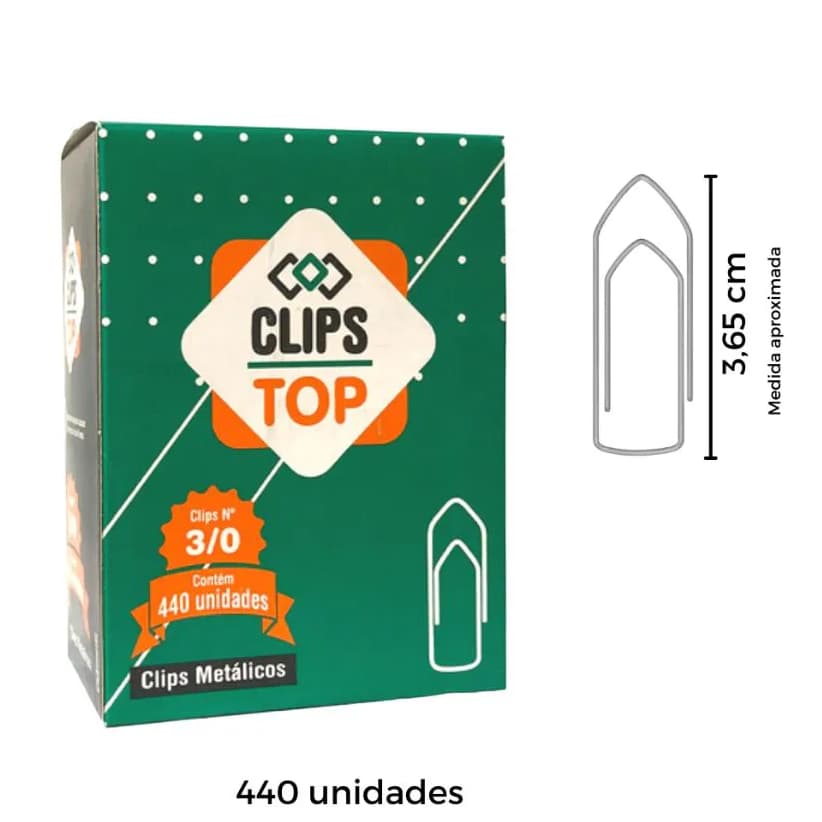 Clips 3/0 Aço Galvanizado – Caixa com 440 Unidades
